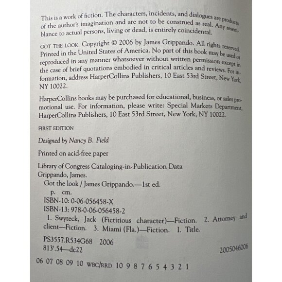 JAMES GRIPPANDO Hear No Evil & Got The Look 2 Hardcover 1st Edition Books - Picture 5 of 11